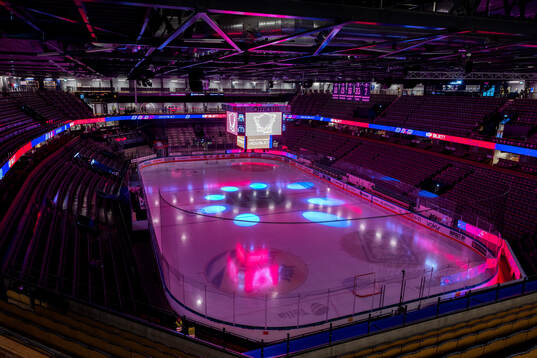 Interiör vy av Saab Arena
