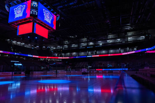 Interiör vy av Saab Arena