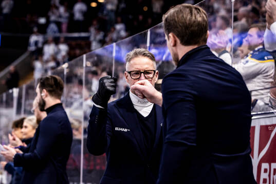 Leksands tränare Johan Hedberg jubel