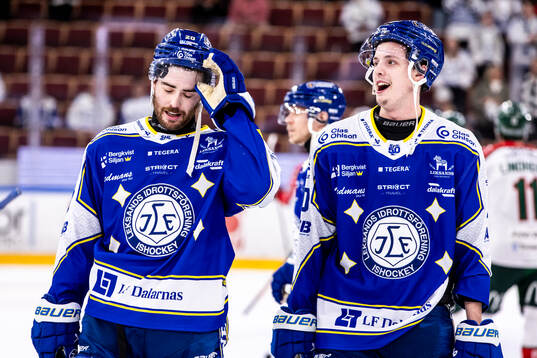 Leksands Nolan Stevens och Anton Johansson jubel