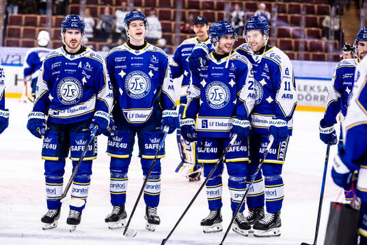 Leksands spelarna jublar