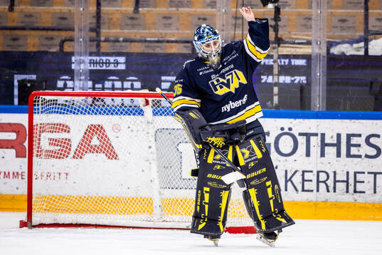 HV71s målvakt Stephanie Neatby jubel