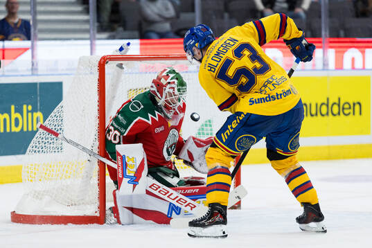 Djurgårdens David Blomgren gör 0-2 bakom Frölundas