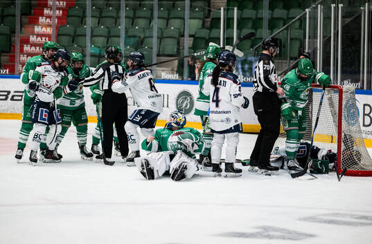 Bråk mellan Linköping och Rögles spelarna