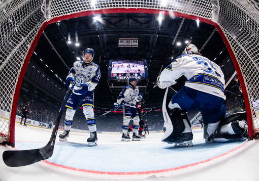 Leksands Olle Strandell, Wiktor Nilsson och målvakt Filip