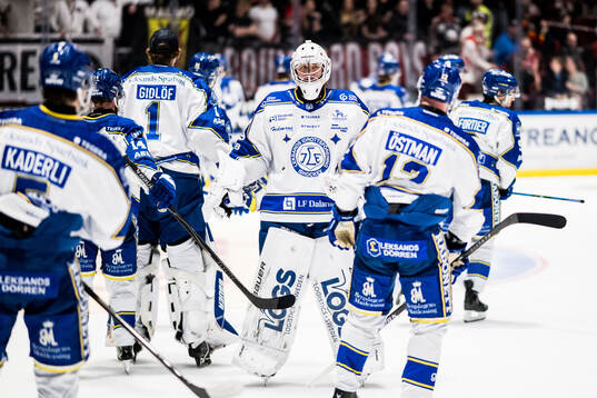 Leksands målvakt Filip Larsson deppar