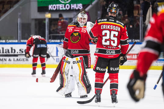 Luleås målvakt Joel Lassinantti och Filip Eriksson