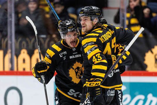Skellefteås Andreas Johnson och Max Krogdahl jublar