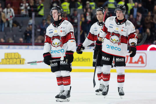 Malmö Redhawks Viktor Olofsson, Janne Kuokkanen och Felix