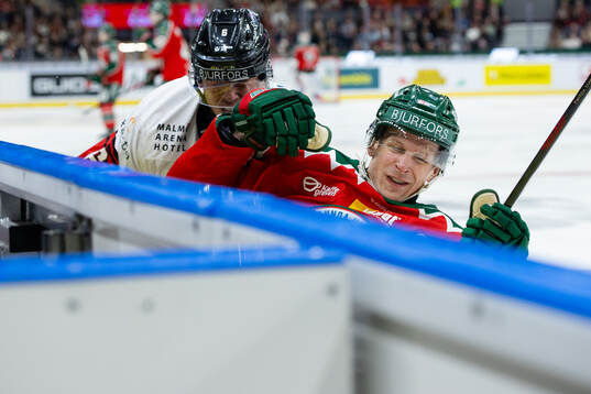 Malmö Redhawks Eemil Viro och Frölundas Max Friberg