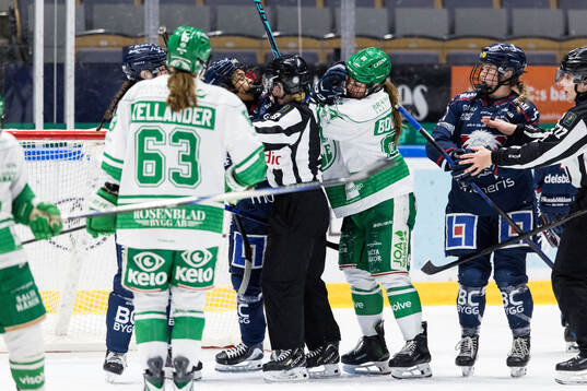 Linköpings Olivia Sohrner och Rögles Sara Boucher