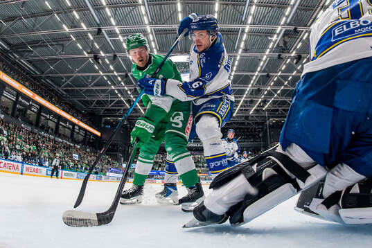 Rögles Linus Sjödin  och Leksands Alexander Lundqvist