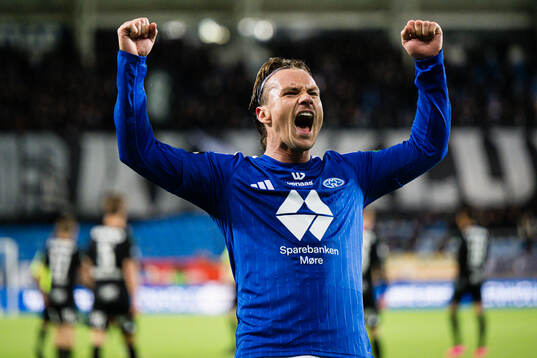 Fredrik Gulbrandsen of Molde celebrates