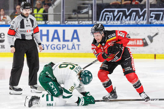 Färjestads David Tomasek och Luleås Brian O'Neill