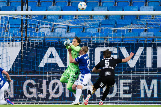 Goalkeeper Leopold Wahlstedt of Rosenborg and Kristian
