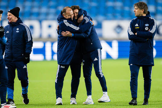 Head coach Martin Falk of Molde celebrates