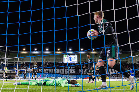 Goalkeeper Leopold Wahlstedt and Aslak Fonn Witry of