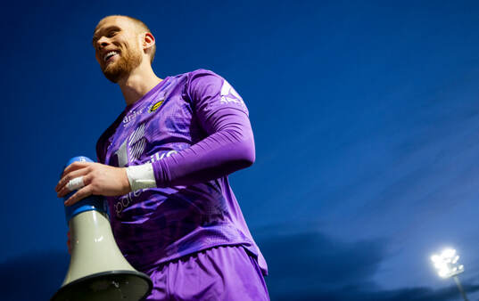 Goalkeeper Pontus Dahlberg of Lillestrøm celebrates