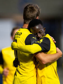 Salieu Drammeh and Thomas Lehne Olsen of Lillestrøm