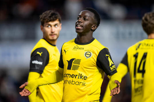 Salieu Drammeh of Lillestrøm celebrates