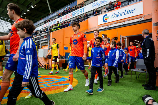 Aleksander Hammer Kjelsen of Aalesund enters the pitch