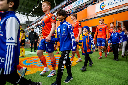 Kristoffer Nessø of Aalesund enters the pitch