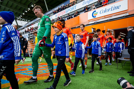 Goalkeeper Kristoffer Klaesson of Aalesund enters the pitch