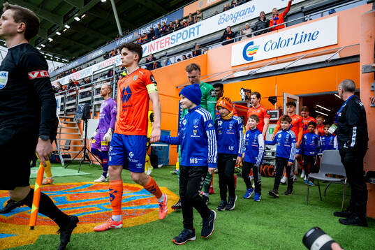 Henrik Melland of Aalesund enters the pitch