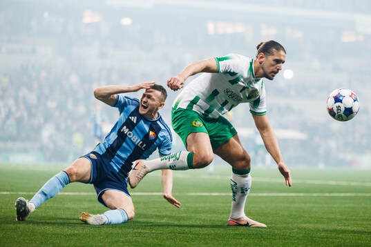 Djurgårdens Piotr Johansson och Hammarbys Hammarbys Nikola