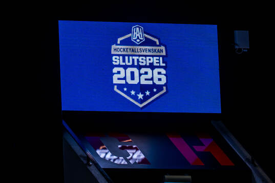 En skylt med texten Slutspel 2026