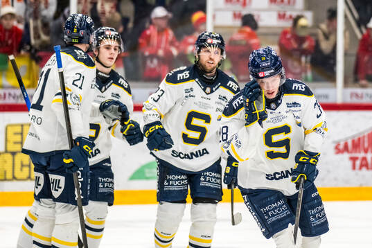 Södertäljes Adam Hesselvall jublar