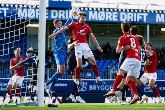Goalkeeper Adrian Sæther of Kristiansund and Jacob