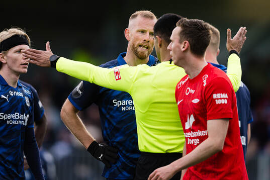 Dan Peter Stensøe Ulvestad of Kristiansund reacts