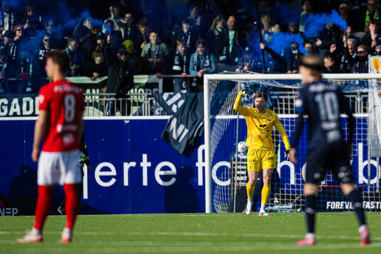 Goalkeeper Mathias Dyngeland of Brann looks dejected