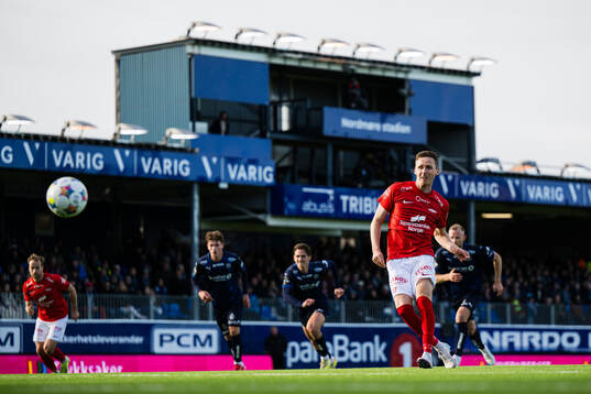 Joachim Soltvedt of Brann scores the 1-1 goal