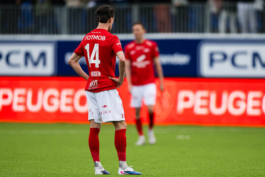Ulrik Mathisen of Brann looks dejected