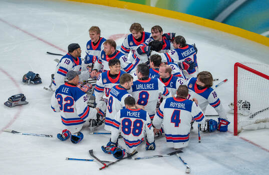 The United States of America team celebrate at full-time