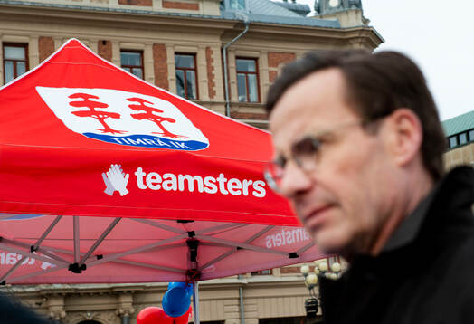 Statsminister Ulf Kristersson (M) besöker ett event