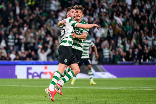 Gonçalo Inácio of Sporting celebrates