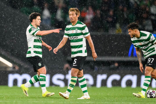 Pedro Gonçalves of Sporting celebrates