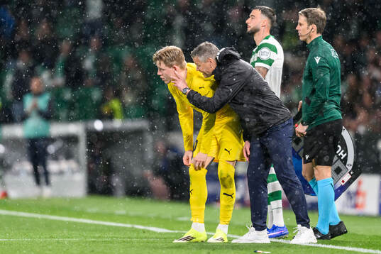 Jens Petter Hauge and head coach Kjetil Knutsen of