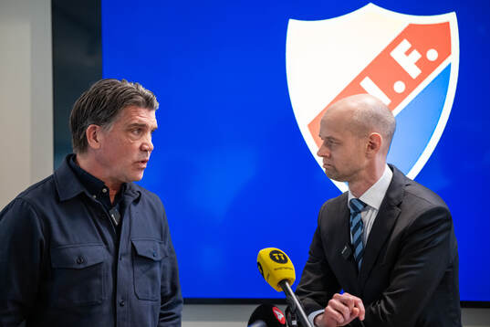 Bosse Andersson, sportchef Djurgården, och Erik Gozzi,