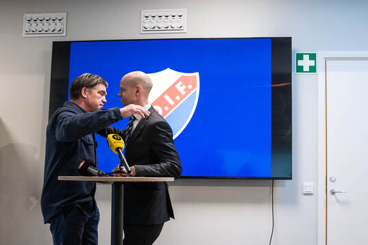 Bosse Andersson, sportchef Djurgården, och Erik Gozzi,
