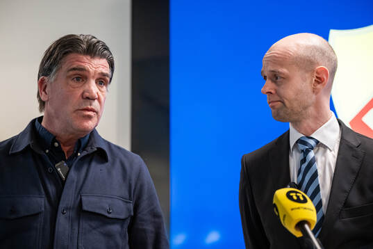 Bosse Andersson, sportchef Djurgården, och Erik Gozzi,
