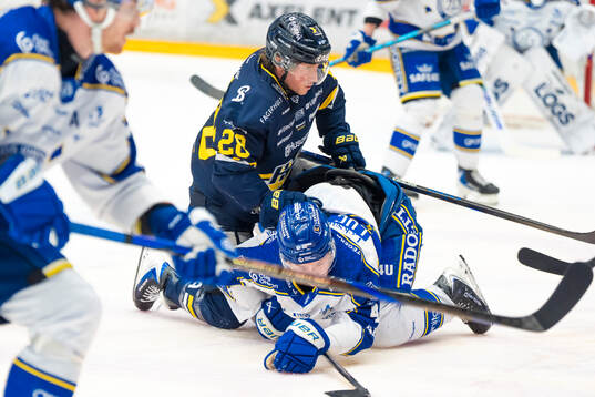 HV71s Justin Glenn Kloos och Leksands Tinus Luc Koblar