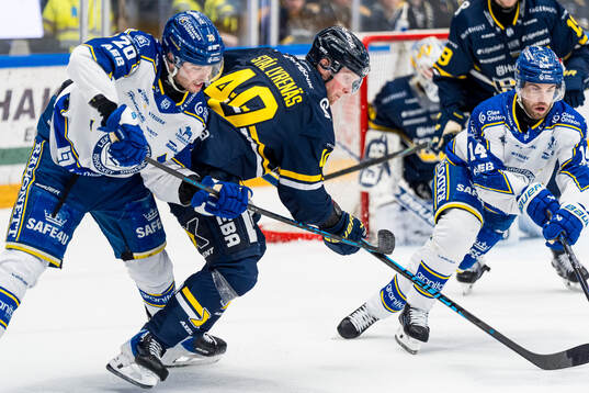 Leksands Nolan Stevens och HV71s Oskar Stål-Lyrenäs