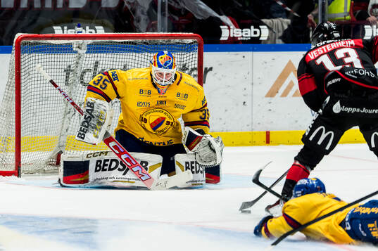 Djurgårdens målvakt Magnus Hellberg mot Malmö Redhawks