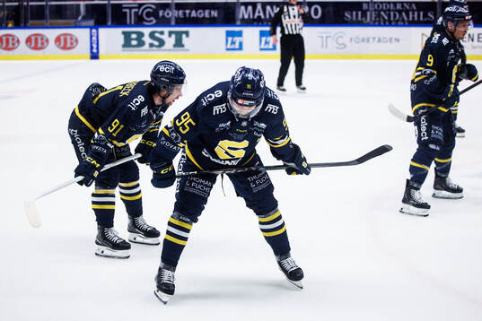 Södertäljes Andrew Vanderbeck och Teemu Väyrynen deppar