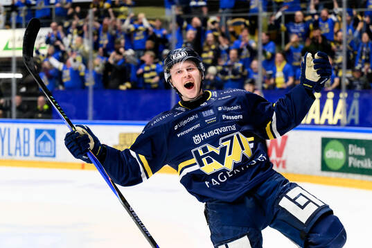HV71s Hugo Pettersson jublar