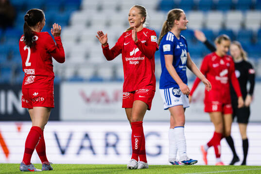 Cecilie Redisch Kvamme of Brann celebrates